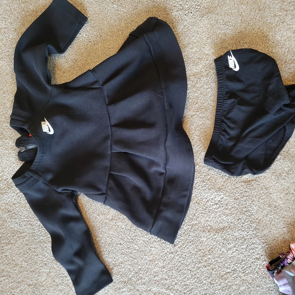 Nike Black Baby Dress and Hat Set